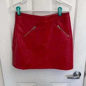 Red shiny leather skirt size large